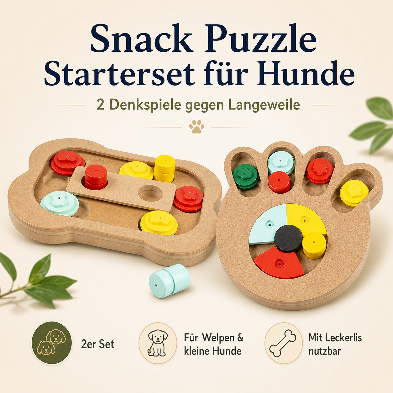 Snack Puzzle Starterset für Hunde – 2 Denkspiele für mehr Beschäftigung