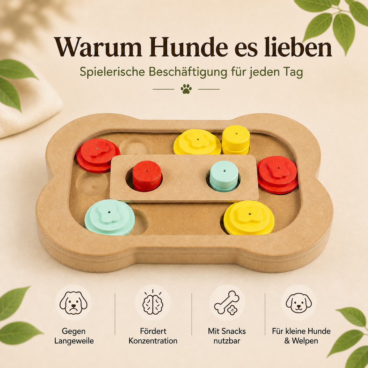 Snack Puzzle Knochen für Hunde – Denkspiel gegen Langeweile